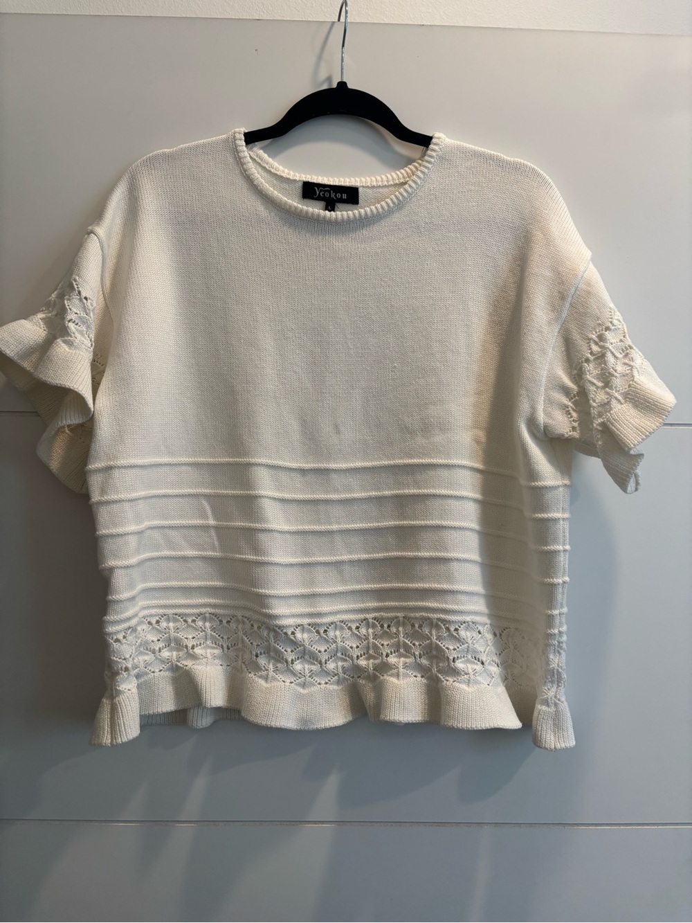 Ladies Yeokou knit short sleeve sweater top